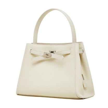 Ampia borsa tote a secchiello versatile in vera pelle Kelly sofisticata