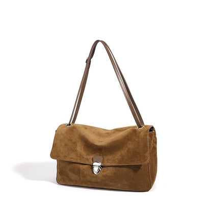 Vintage Luxe Suede Genuine Leather Clutch Bag