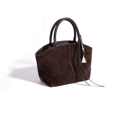Minimalist Suede Genuine Leather Trapezoidal Clutch Bag
