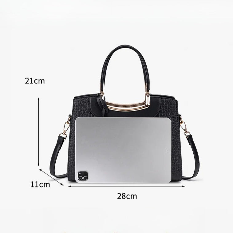 Classic Crocodile Pattern Vegan Eco-Leather Clutch Bag