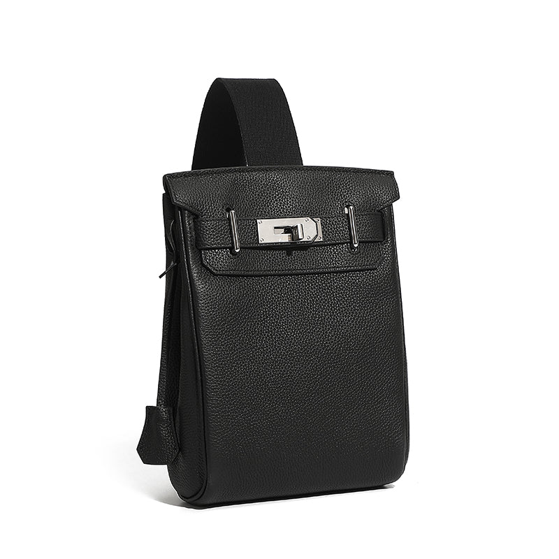 Minimalist Genuine Leather Sling Chest Bag