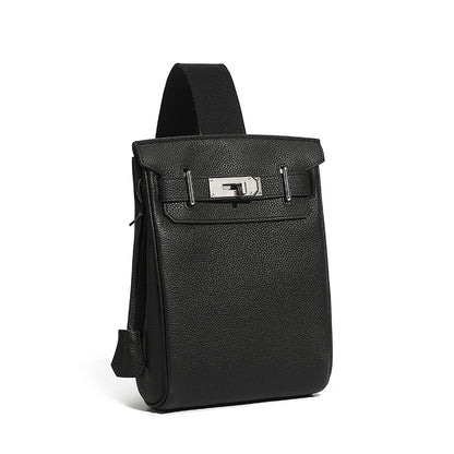 Minimalist Genuine Leather Sling Chest Bag