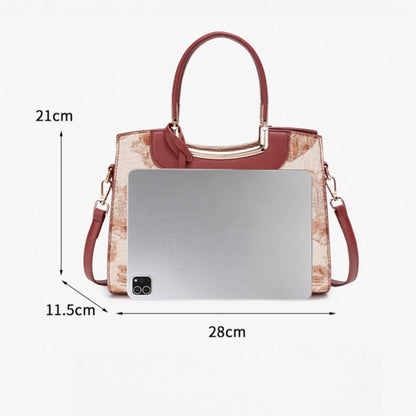 Graceful Floral Vegan Eco-Leather Clutch Bag with Round Metal Charm