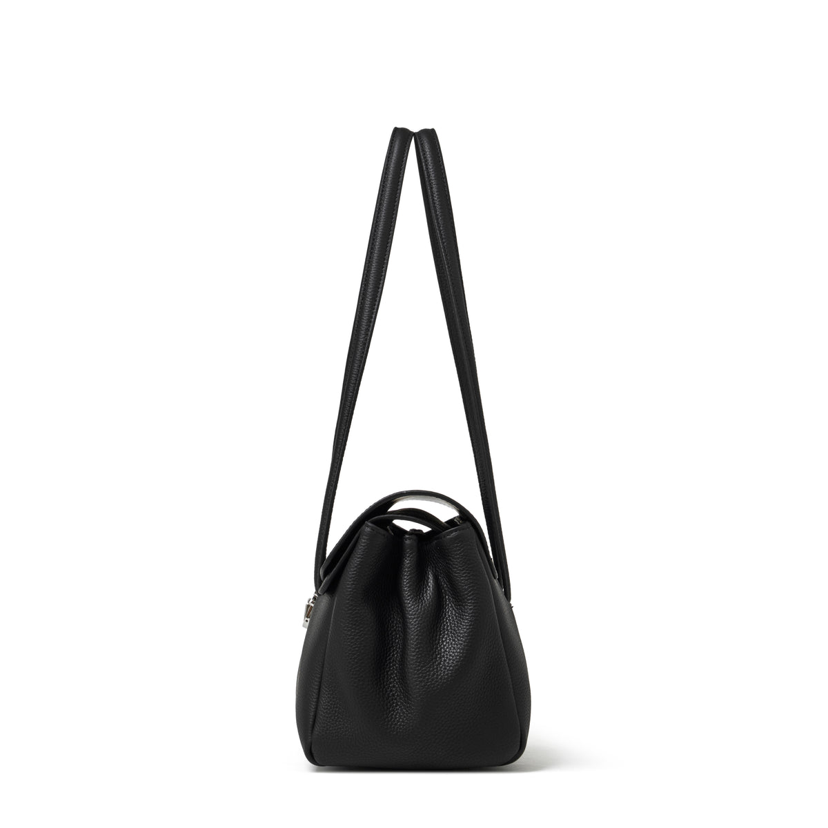 Sac pochette fourre-tout en cuir véritable à texture grainée grain de riz élégante