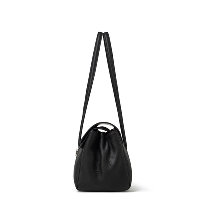 Sac pochette fourre-tout en cuir véritable à texture grainée grain de riz élégante