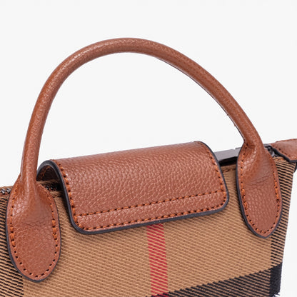 Vintage Plaid Vegan Eco-Leather Mini Clutch Bag