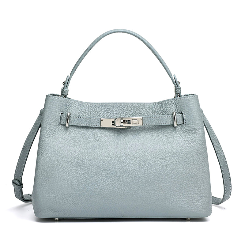 Sleek Genuine Leather Satchel Clutch Bag