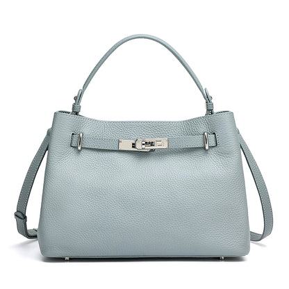 Sleek Genuine Leather Satchel Clutch Bag