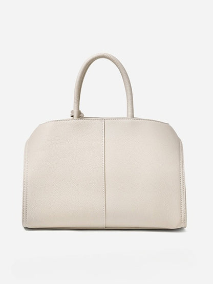 Luxury Retro Genuine Leather Lychee Pattern Double Buckle Tote Crossbody Bag