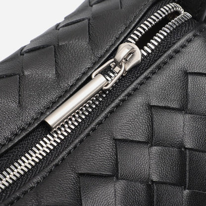 Minimalist Woven Genuine Sheepskin Baguette Clutch Bag