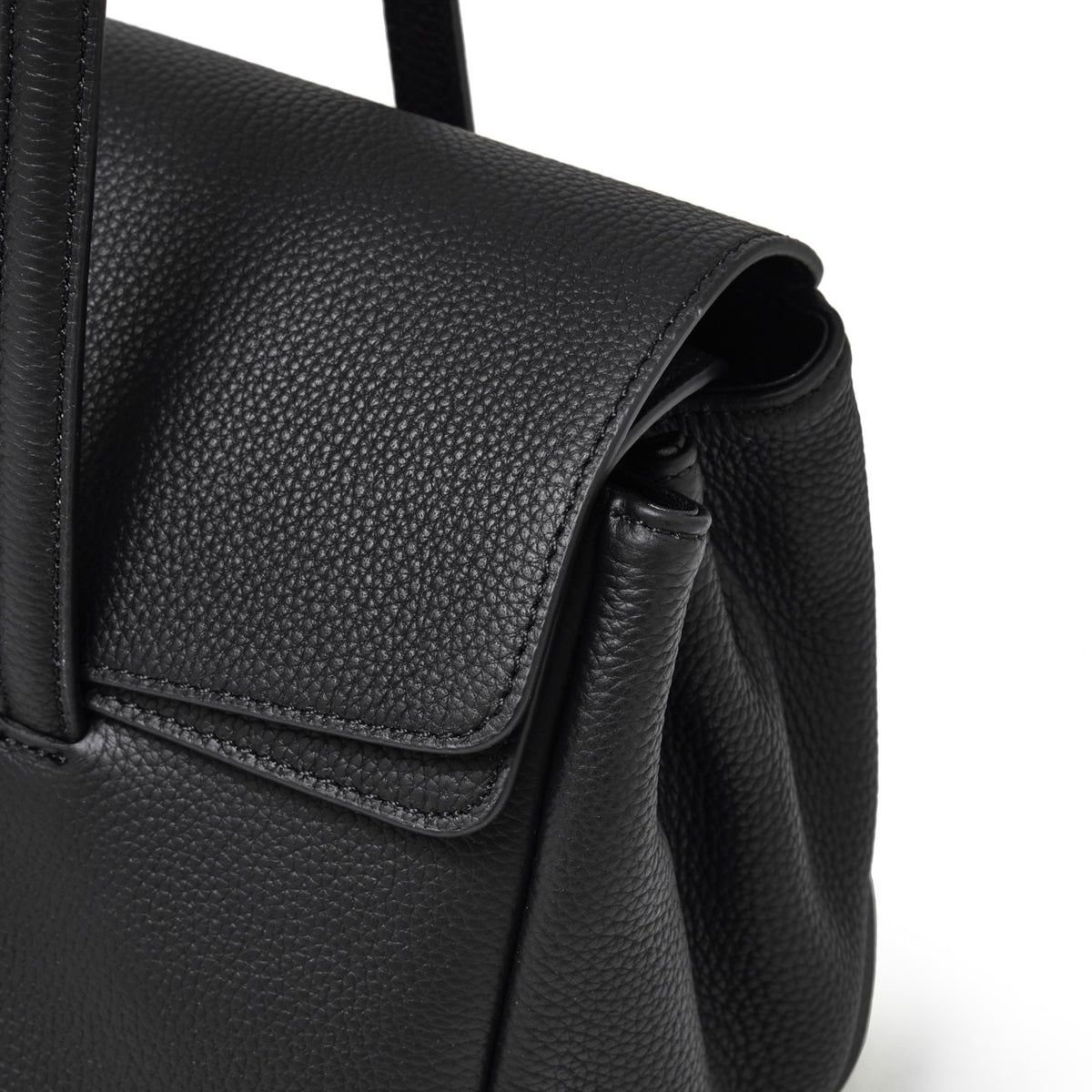 Sac pochette fourre-tout en cuir véritable à texture grainée grain de riz élégante