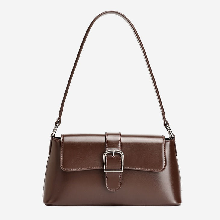 Retro Genuine Leather Baguette Clutch Bag