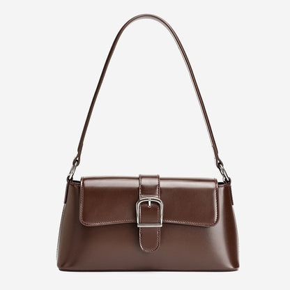 Retro Genuine Leather Baguette Clutch Bag