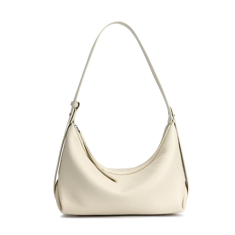 Legere, lässige Hobo-Clutch aus genarbtem echtem Leder  