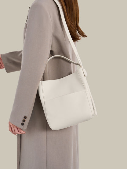 Supple Pebbled Vegan Eco-Leather Bucket Clutch Bag