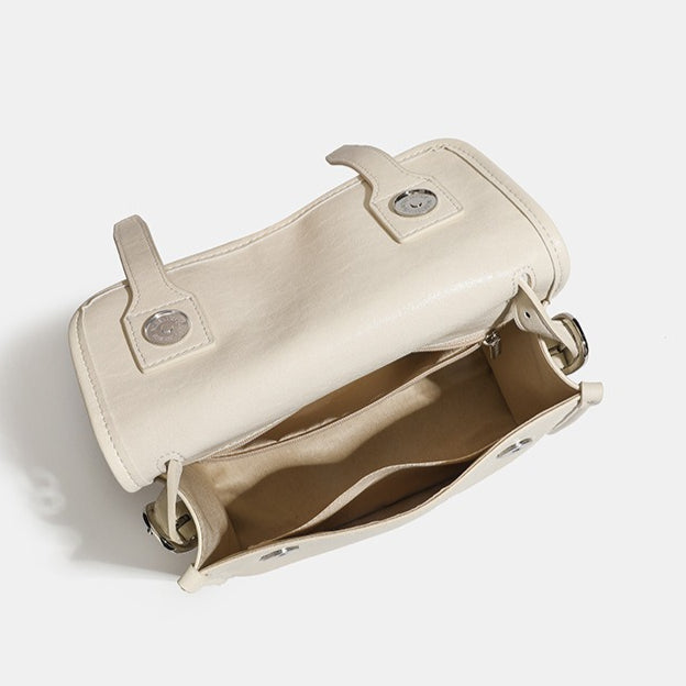 Minimalist Texture Flap Genuine Leather Shoulder Messenger Bag