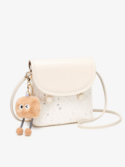 Radiant Celestial Pattern Flap Vegan Eco-Leather Mini Clutch Bag