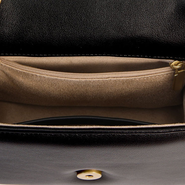 Spiral Turn-Lock Genuine Leather Quilted Crossbody Bag