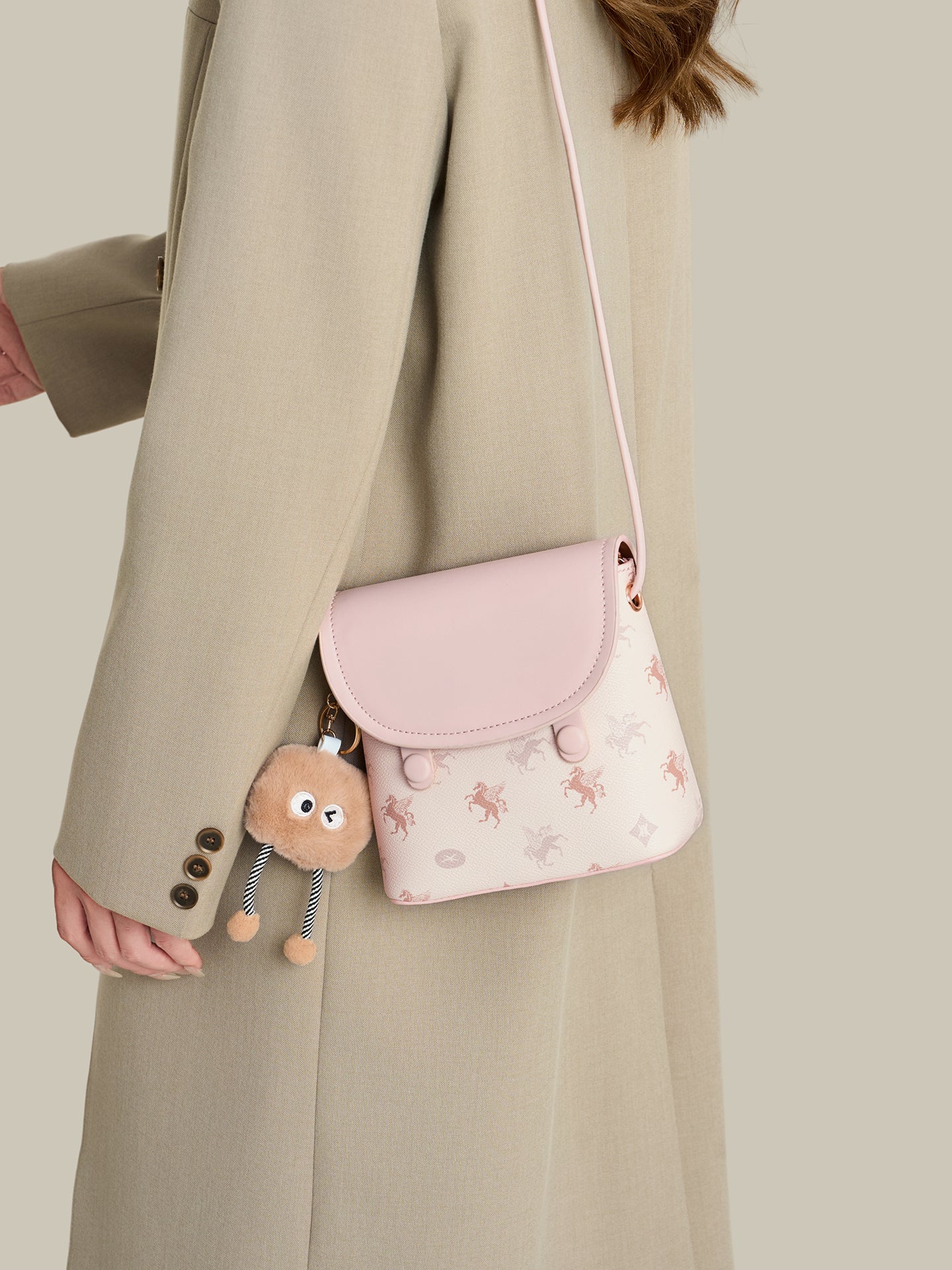 Whimsy Pegasus Pattern Vegan Eco-Leather Mini Flap Clutch Bag