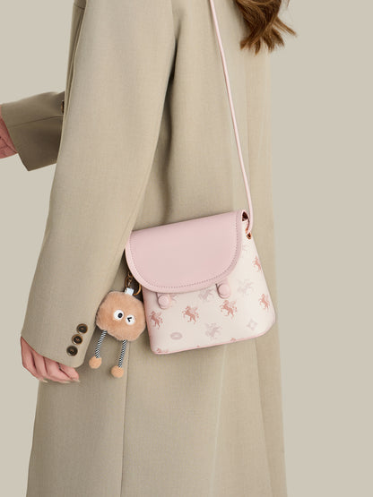 Whimsy Pegasus Pattern Vegan Eco-Leather Mini Flap Clutch Bag