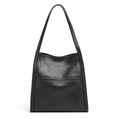 Supple Genuine Leather Spacious Tote Clutch Bag