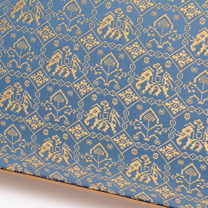 Ornate Geometric Golden Elephant Motif Vegan Eco-Leather Satchel Clutch Bag