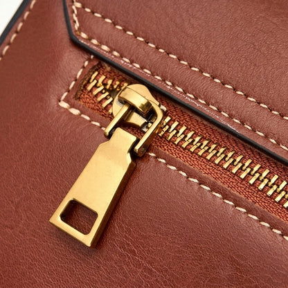 Borsa a tracolla postina da donna in vera pelle, elegante