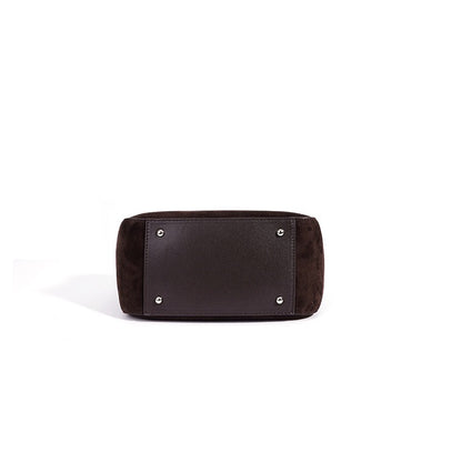 Elegant Suede Genuine Leather Flap Clutch Bag