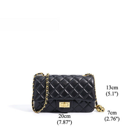 Refined Quilted Genuine Sheepskin Flap Clutch Bag