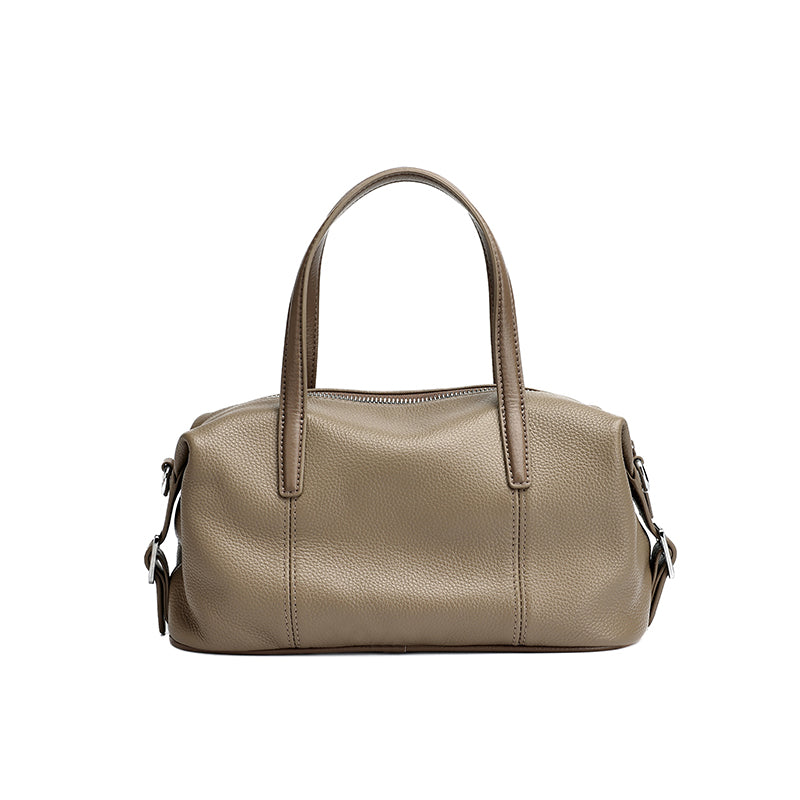 Borsa pochette a cuscino in vera pelle morbida dalla texture martellata