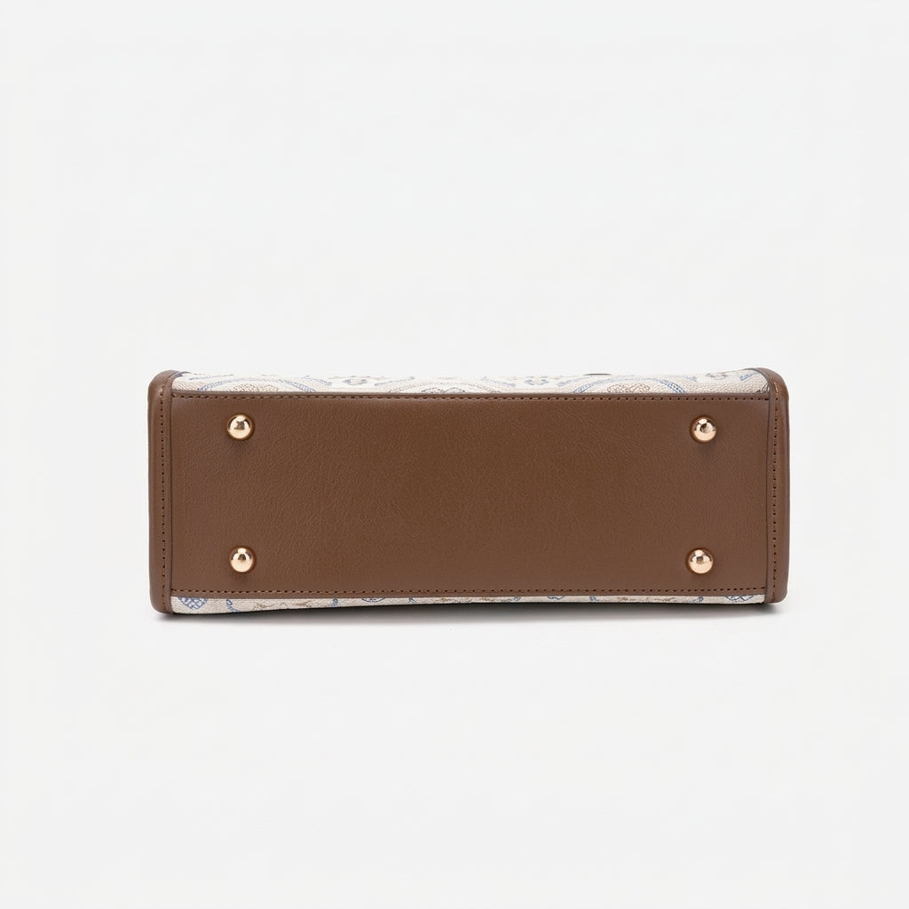 Graceful Geometric Vegan Eco-Leather Tote Clutch Bag