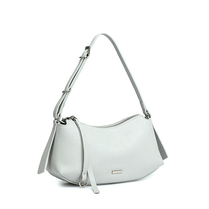 Elegant Genuine Leather Crescent Clutch Bag