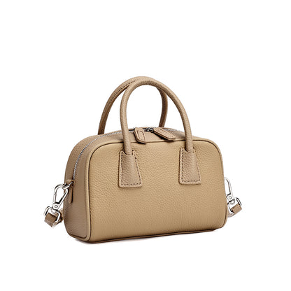Mini borsa Boston pochette imbottita in vera pelle martellata