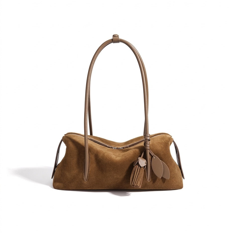 Schicke matte Baguette-Clutch aus echtem Leder