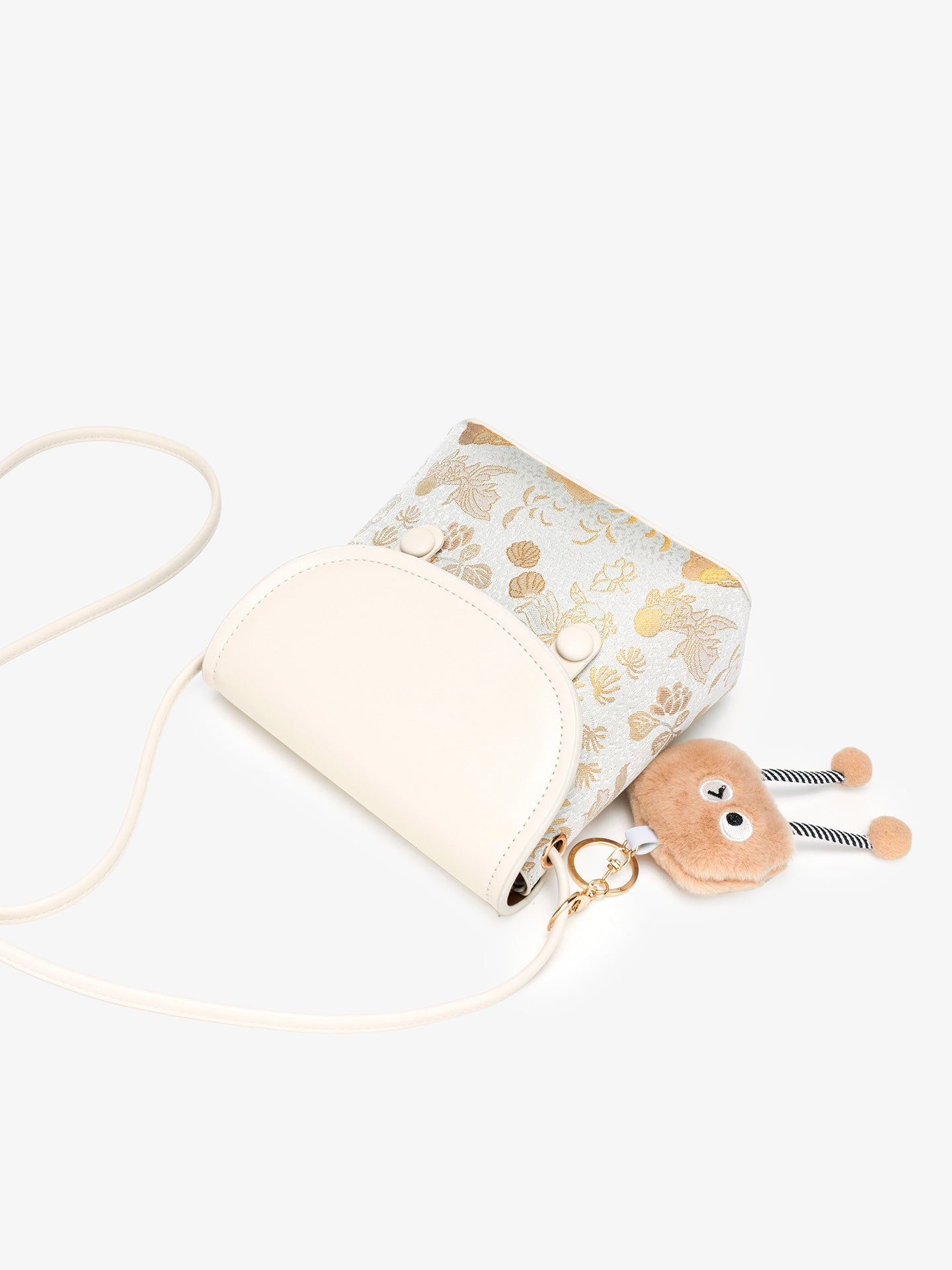 Exquisite Embroidered Vegan Eco-Leather Compact Flap Clutch Bag