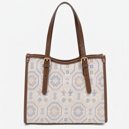 Graceful Geometric Vegan Eco-Leather Tote Clutch Bag