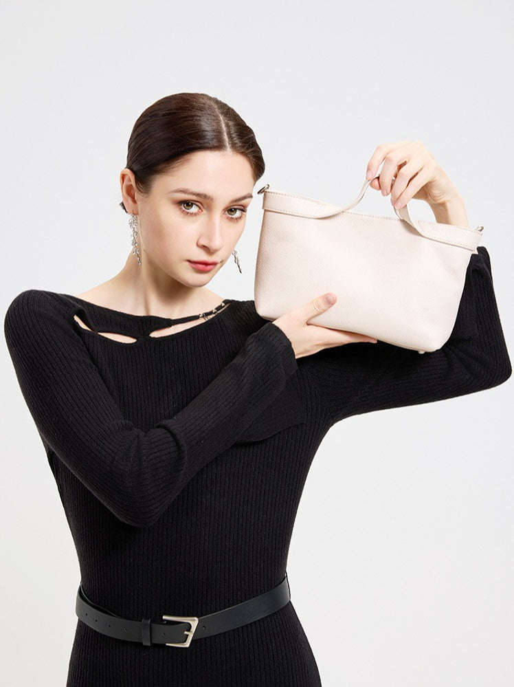 Sand Dune Mini Tote Genuine Leather Clutch Bag