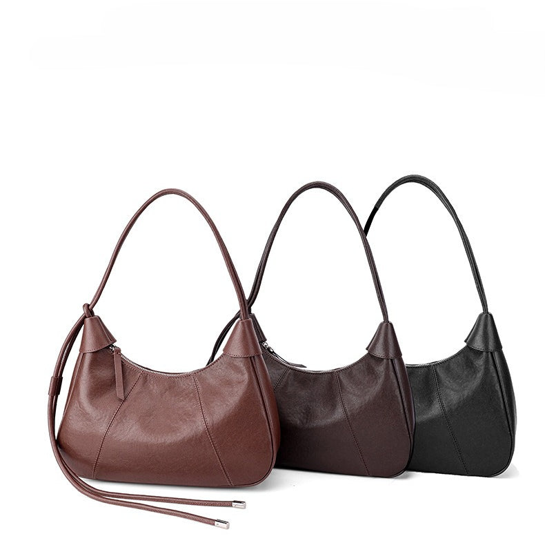 Women's Sable Crescent Genuine Leather Hobo Bag