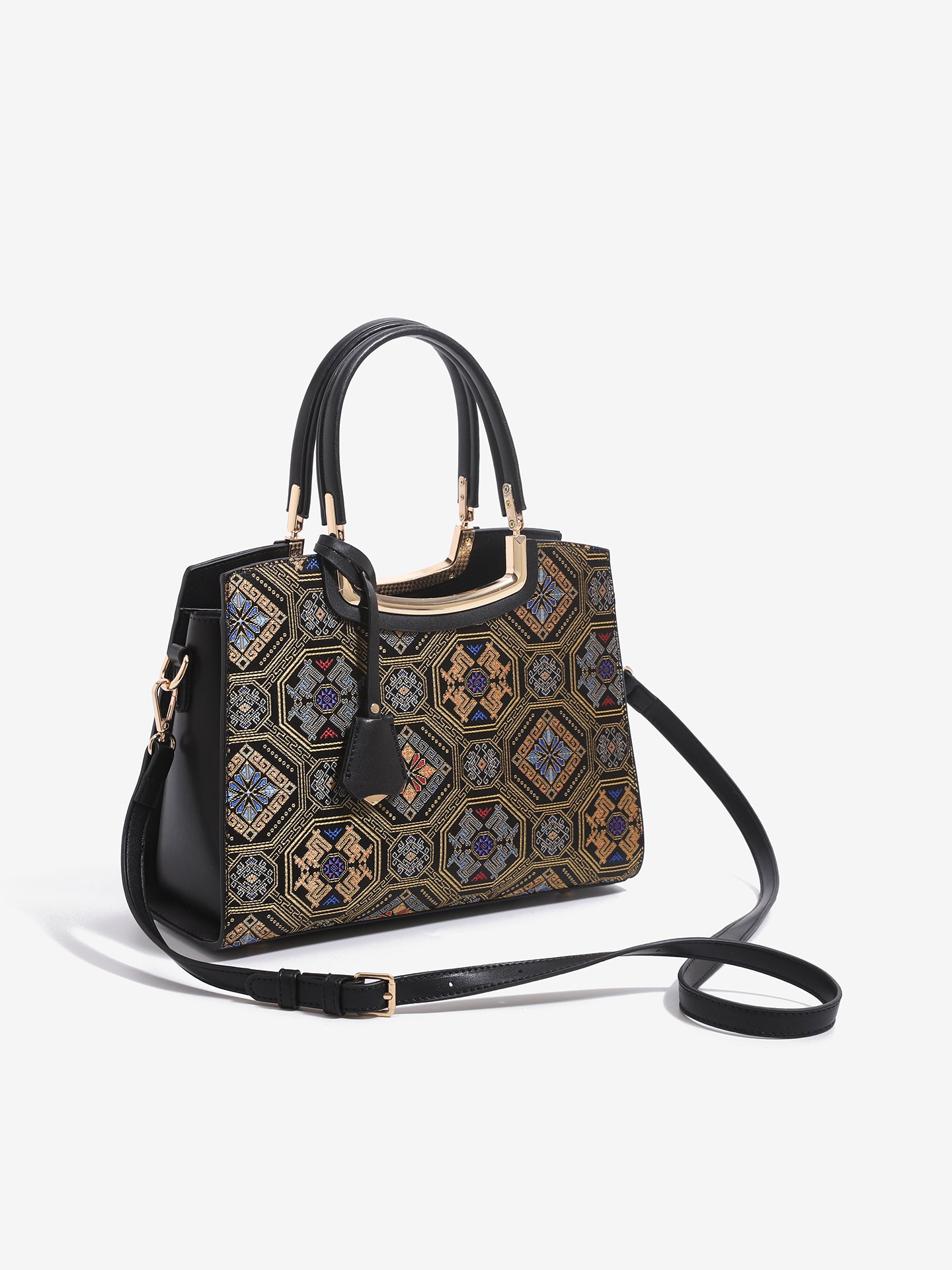 Luxurious Vegan Eco-Leather Jacquard Clutch Bag