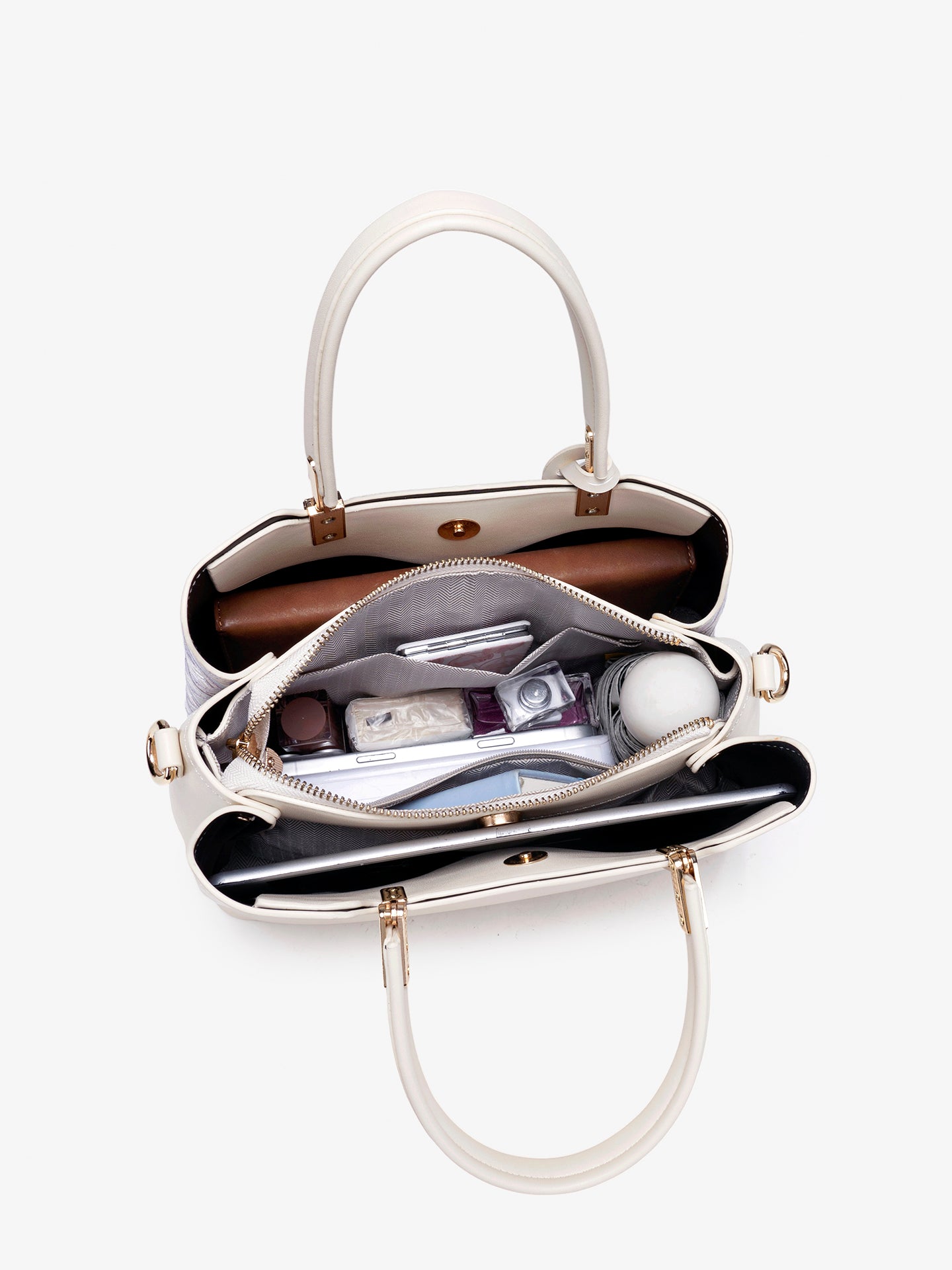 Classic Brocade Vegan Eco-Leather Mini Tote Clutch Bag with Hollow Charm