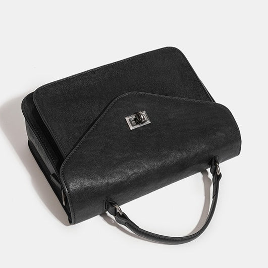 Retro Geometric Envelope Genuine Leather Messenger Clutch Bag