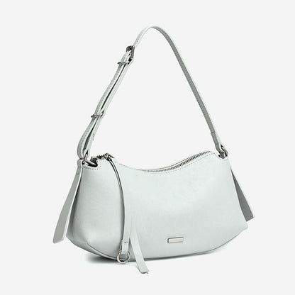 Elegant Genuine Leather Crescent Clutch Bag