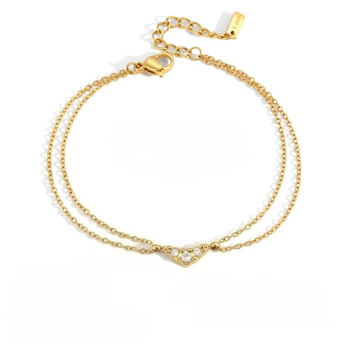 Elegant Minimalist Shimmering Double Layer Bracelet