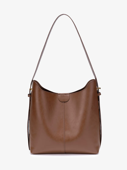 Classic Minimalist Vegan Eco-Leather Hobo Tote Clutch Bag