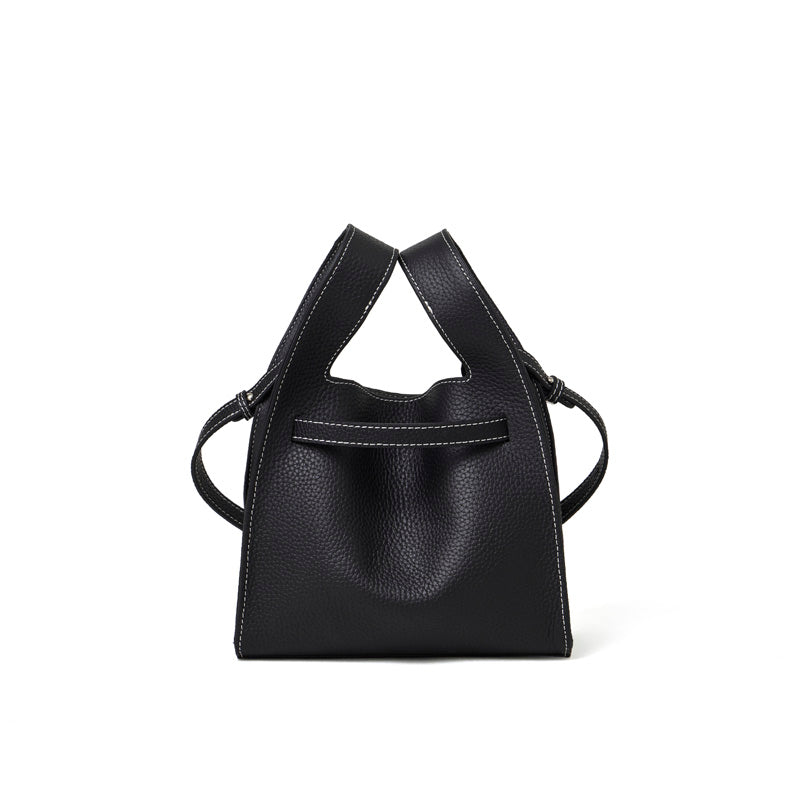 Borsa classica a secchiello chic in vera pelle per tutti i giorni, a tracolla
