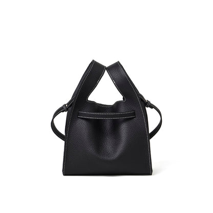 Borsa classica a secchiello chic in vera pelle per tutti i giorni, a tracolla