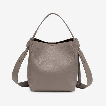 Supple Pebbled Vegan Eco-Leather Bucket Clutch Bag