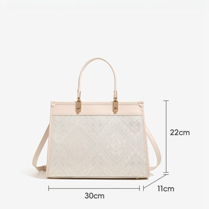 Exquisite Geometric Vegan Eco-Leather Clutch Bag