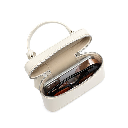 Bolso clutch cuadrado minimalista de cuero genuino