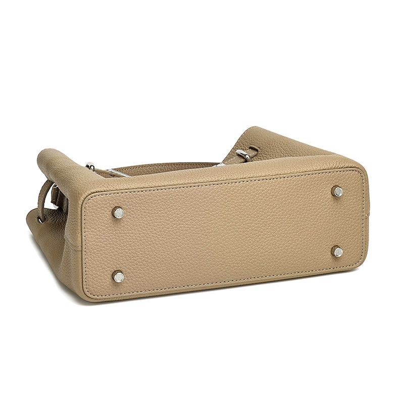 Sleek Genuine Leather Satchel Clutch Bag